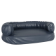 Navyblaue Haustierbett mit plüschigen, gepolsterten Seiten und einem glatten Boden, entworfen für Komfort und Stil.