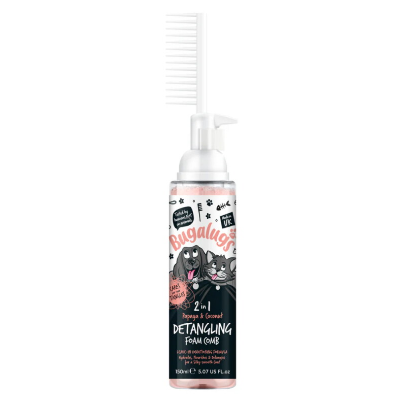 Bugalugs Fellentwirrungsschaum mit Kamm Papaya & Kokosnuss 150 ml