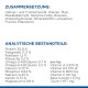 Nährwertinformationen für Haustierfutter, die Zutaten wie Hühnermehl, Weizen und wichtige analytische Komponenten wie Protein und Vitamine auflisten.