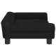 Schwarzes Haustiersofa mit modernem Design, mit plüschigen Kissen und niedrigen Armlehnen, geeignet für kleine bis mittelgroße Haustiere.