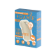 Blaue Box mit festem Hundeshampoo-Barren mit der Aufschrift "FOAMIE PETS", mit deutschem Text über pH-Balance, Hafer, Kamille und veganer Zertifizierung.