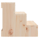 Holzhaustreppe für Haustiere mit natürlichem Finish, mit drei Stufen für einen einfachen Zugang für kleine Haustiere.