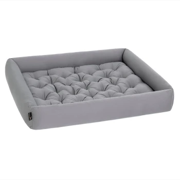 Pointer Hundebett hellgrau XXXL Graues Haustierbett mit gepolstertem Design und erhöhten Rändern, das Komfort und Unterstützung für Haustiere bietet.