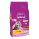Whiskas Kitten food bag, 1.9 kg, featuring a playful kitten on a pink background, labeled "With delicious CHICKEN" and "100% Complete & Balanced."