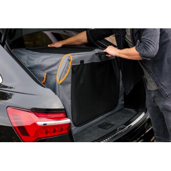 Knuffelwuff faltbare Hundebox Auto Transportbox Alverstone mit  Aluminiumgestell für den Kofferraum M