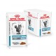 Royal Canin Veterinary Sensitivity Control Katzenfutterbeutel mit Huhn und Reis, beschriftet mit "Dünne Scheiben in Soße."