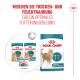 Royal Canin 11+ Senior-Katzenfutter: Trockenfutterbeutel und Nassfutterbeutel/Dose, deutsche Überschrift 'MISCHEN SIE TROCKEN- UND FEUCHTNAHRUNG'.