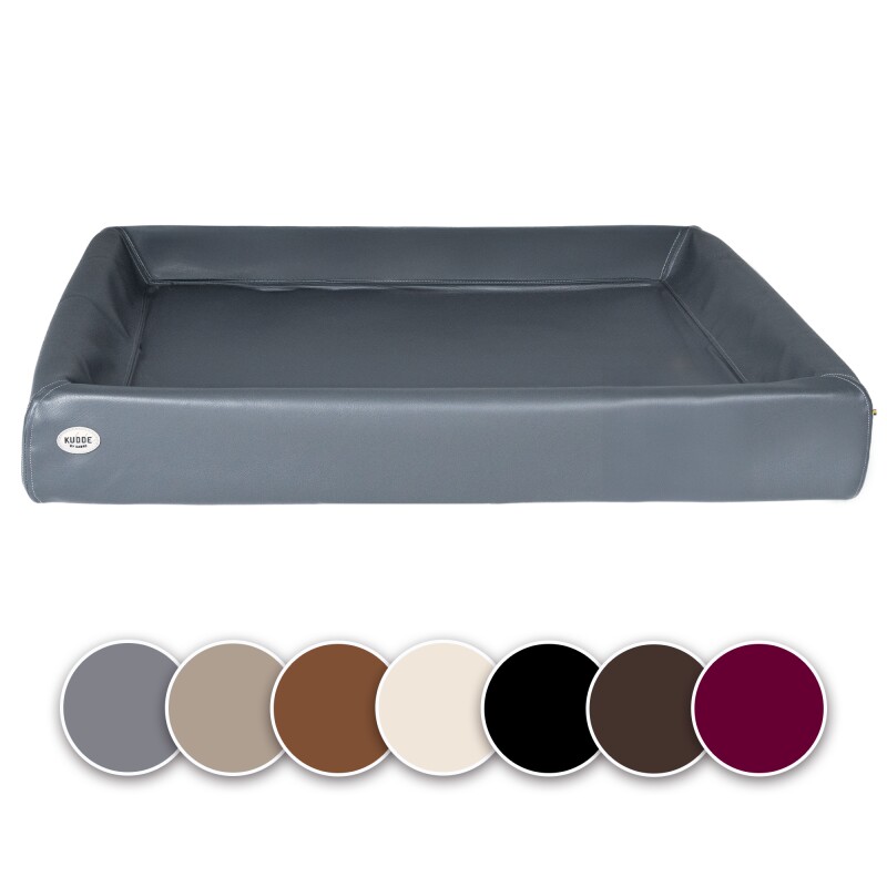 SABRO Hundebett KUDDE Kunstleder grau 60 cm, 70 cm