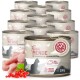 Dosen von Peavet Feines Menü Katzenfutter mit Kaninchen und Johannisbeeren, 98 % Fleisch, zucker- und getreidefrei, jeweils 200 g.