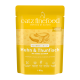 Gelber catz finefood Classic Adult Beutel — 'Huhn & Thunfisch' (Chicken & Tuna) mit Kürbis und Birnen, 85 g.