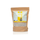 Braune Papiertüte mit Haustierfutter, die mit 'CERVICORN®' beschriftet ist, mit einem gelben Abschnitt mit einem Hundebild, Nettogewicht 600g und Nährwertangaben.
