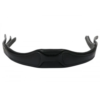 Schwarze Leder-Haustiermaulkorb mit gepolstertem Innenraum für Komfort, entworfen, um sicher zu passen und Bisse zu verhindern.