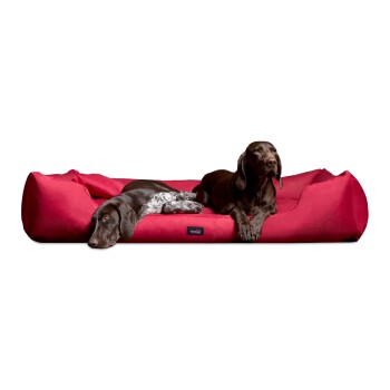 MORITZ KOMFORT Hundebett Hundesofa M - XXXL 90 110 130 160 185 cm dunkelrot 1,3 m, 25 cm, 1 m