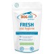 Weißer wiederverschließbarer Beutel mit Aufschrift 'DOG FIT by PreThis' FRESH Mundhygiene – Mundgeruch & Zahnfleischentzündungen, 100 % vegan.