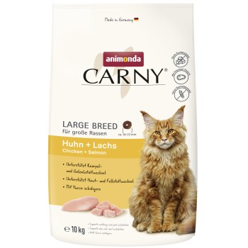 animonda Carny Trockenfutter Katze, Adult, Large Breed, Huhn und Lachs 2×10 kg