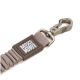 Taupe‑farbene Bungee‑Hundeleine mit Metall‑Schnapphaken und braunem Anhänger mit der Aufschrift 'Max & Molly Urban Pets'.