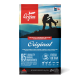 Un sac de nourriture pour chien Orijen Original avec une silhouette de personne et de chien, mettant en avant "Biologically Appropriate Nutrition" et "85% Animal Ingredients."