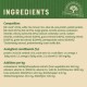 Ingredients list for a hypoallergenic pet food, detailing composition, analytical constituents, and additives per kg.