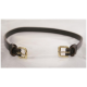 Brauner Leder-Haustierhalsband mit einer goldenen Schnalle, auf einem hellen Stoffhintergrund präsentiert.
