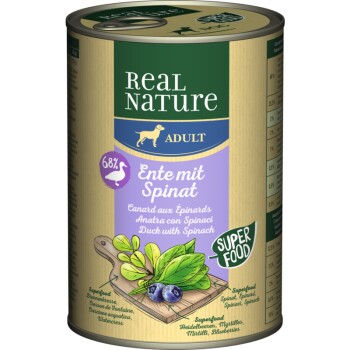 REAL NATURE Superfood Adult 6x400g Ente mit Spinat