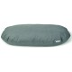 Gray pet bed with a quilted texture and a small label reading "Antone Wild Variety."