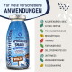 Links SmoothieDog‑Flaschen mit deutschen Häkchen (Zuckerfrei, Flüssigkeitszufuhr); rechts grauer Beutel 'Herkömmliche Hundesnacks'.