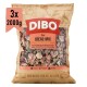DIBO Ideal-Mix Hundefutterverpackung, die eine Mischung aus Rindfleisch, Hühnerfleisch und Leber zeigt. Enthält 2000g, geeignet für ältere und übergewichtige Hunde.