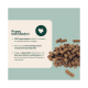 Label 'Puppy Getreidefrei' mit Truthahn-Symbol und einem Haufen braunen, getreidefreien Kibbles, Aufschrift '100% getreidefrei' und Zutatenangaben.