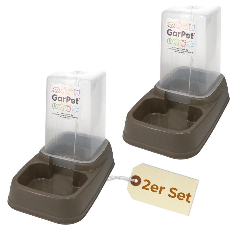 GarPet 2er Set 2in1 Futter- Wasserspender 3,7 L