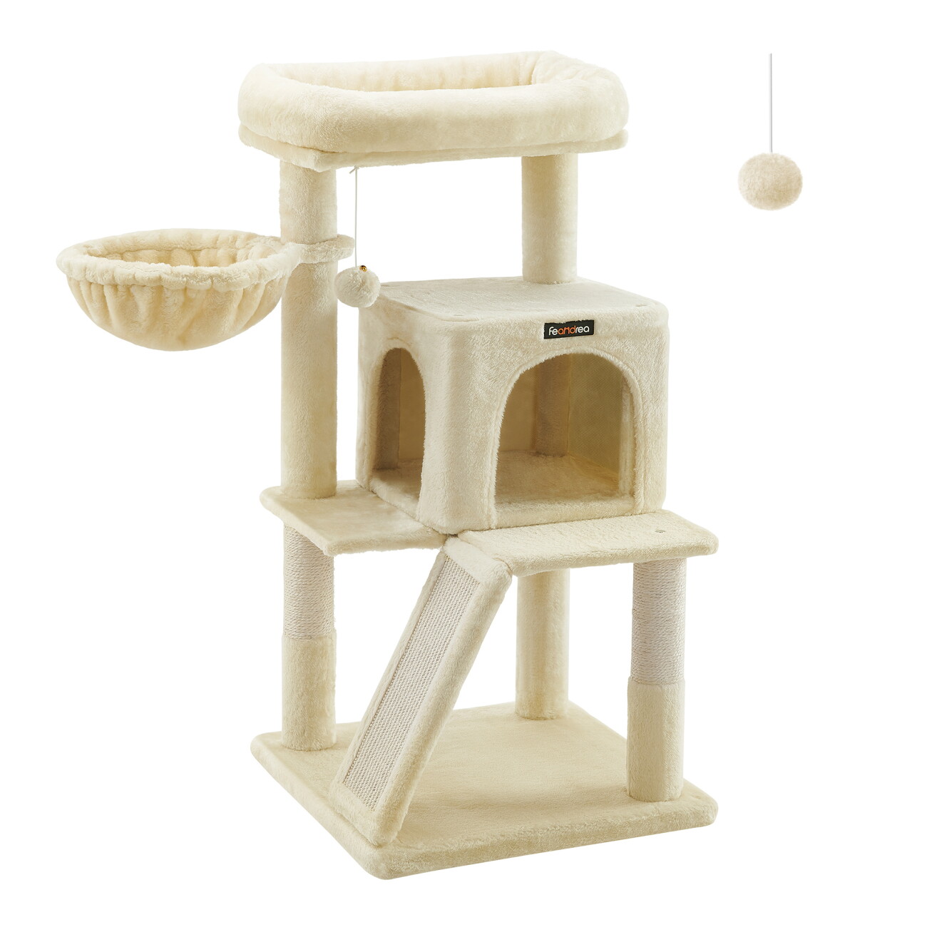 FEANDREA Katzenbaum mit Plattform 96cm beige
