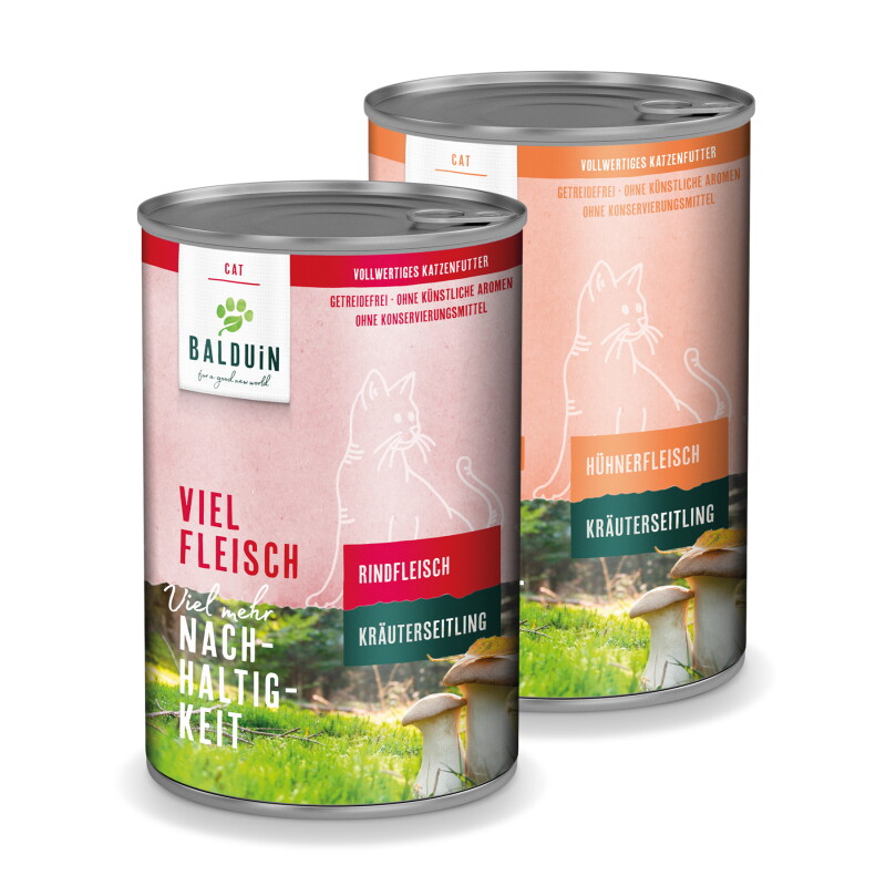 BALDUiN Katze Mix- Paket 1 Rind & Huhn 12x400g