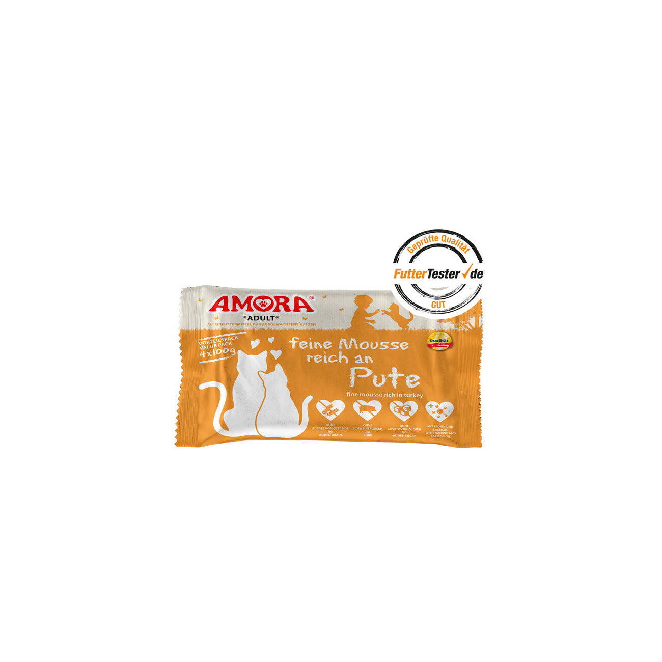 Amora Cat feine Mousse 10x4x100g Magere Pute