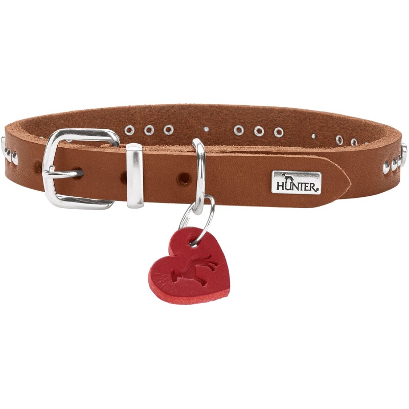 Dog Sport HUNTER Hundehalsband aalborg hearts cognac XXS-XS