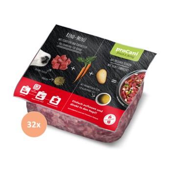 BARF Komplettmenü TK-Blockware Napffertig Rind 32x500 g