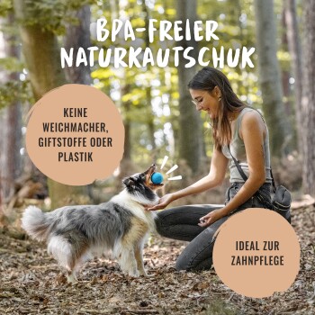 Hundeball – Naturkautschuk Ball blau