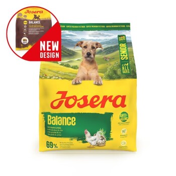 Josera Balance Senior Hundefutterbeutel mit Huhn & Reis, 900g, neues Design, Anti-Aging, deutsche Qualität, alle Größen.