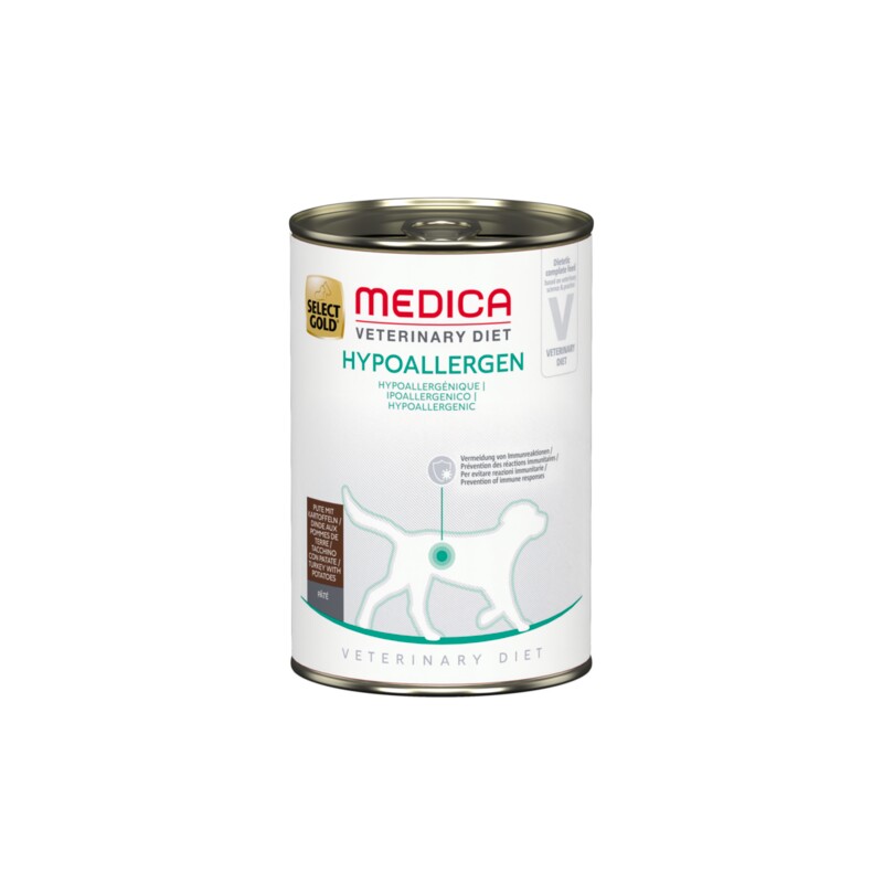 SELECT GOLD Medica natvoer hond adult hypoallergeen, kalkoen 6x400 g
