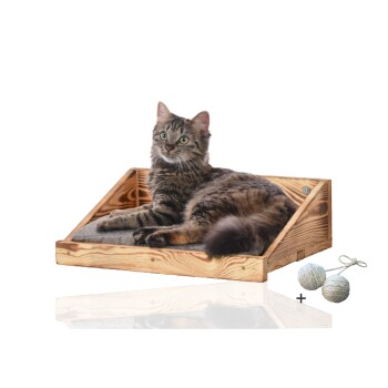® Katzen Kletterstufe mit Kissen, Kletterwand-Element mit Gratis-Spielballset