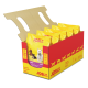Ein Karton mit mehreren Tüten JOSI DOG Mini Adult Hundefutter, gekennzeichnet als Wertpackung von 4,5 kg, mit Bildern verschiedener Hunderassen.