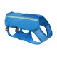 Blaue Haustier-Schwimmweste mit Netzseiten, verstellbaren Riemen und einer Reißverschlusstasche für die Aufbewahrung. Ideal für die Sicherheit im Wasser.