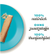 Filet de thon sur une assiette bleue ; le texte allemand indique « 100% natürlich OHNE zusatzstoffe 100% thunfischfilet »
