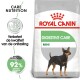 Royal Canin Digestive Care Mini hondenvoer zak met illustratie van een kleine hond, met de nadruk op verbeterde ontlastingkwaliteit en 92% optimale resultaten.