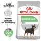 Royal Canin Digestive Care Mini hondenvoer zak met illustratie van een kleine hond, met de nadruk op verbeterde ontlastingkwaliteit en 92% optimale resultaten.