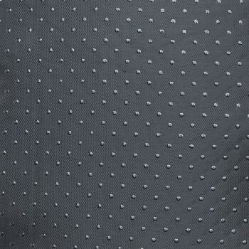 Nahaufnahme eines schwarzen Haustierbettstoffs mit erhabener rutschfester Punktstruktur.