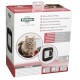 Verpackung des PetSafe Mikrochip-Katzenklappen mit einer flauschigen Katze, die auf die Klappe schaut, mit mehrsprachigem Text zu den selektiven Zugangsmerkmalen.
