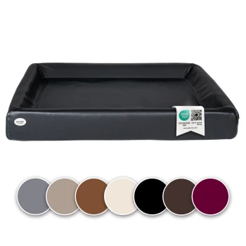 Hundebett KUDDE Kunstleder schwarz 60 cm, 70 cm