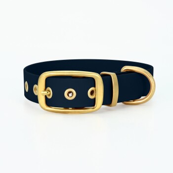 Biothane Halsband Gold Navy L