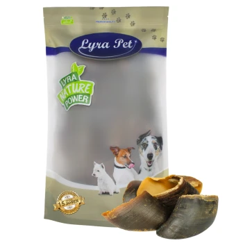Lyra Pet Nature Power Haustierfutterverpackung mit einem beigen Beutel, der Bilder eines Hundes, einer Katze und eines Greyhounds sowie Schalen-Snacks zeigt.