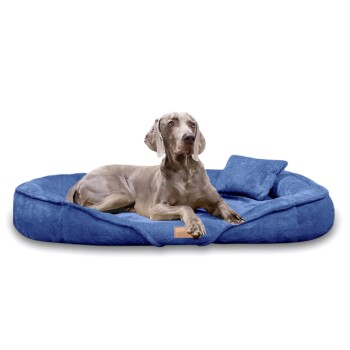 ® XENIA - Orthopädisches Hundebett / Hundesofa blau 1,15 m, 20 cm, 90 cm