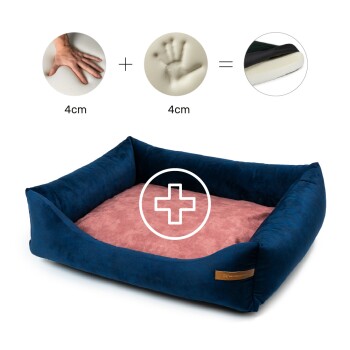 Otto Orthopädisches Hundebett Dunkelblau S-XL rot S